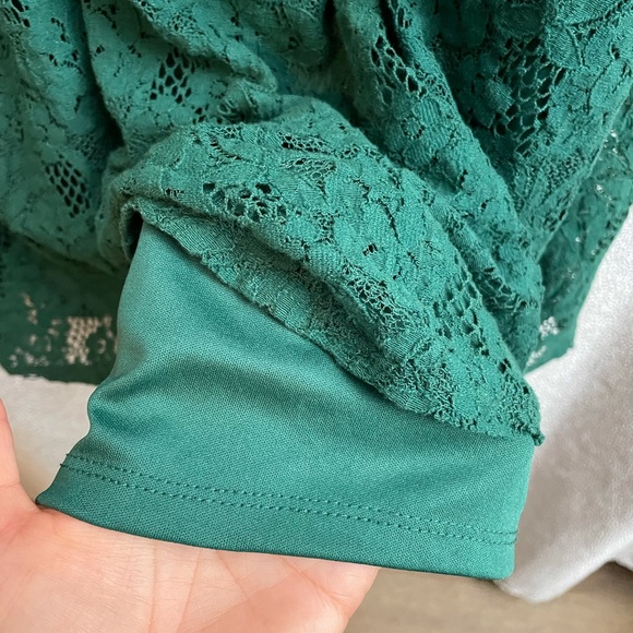 Torrid Green Lace Hi Neck Trapeze Dress 6X - Picture 8 of 9